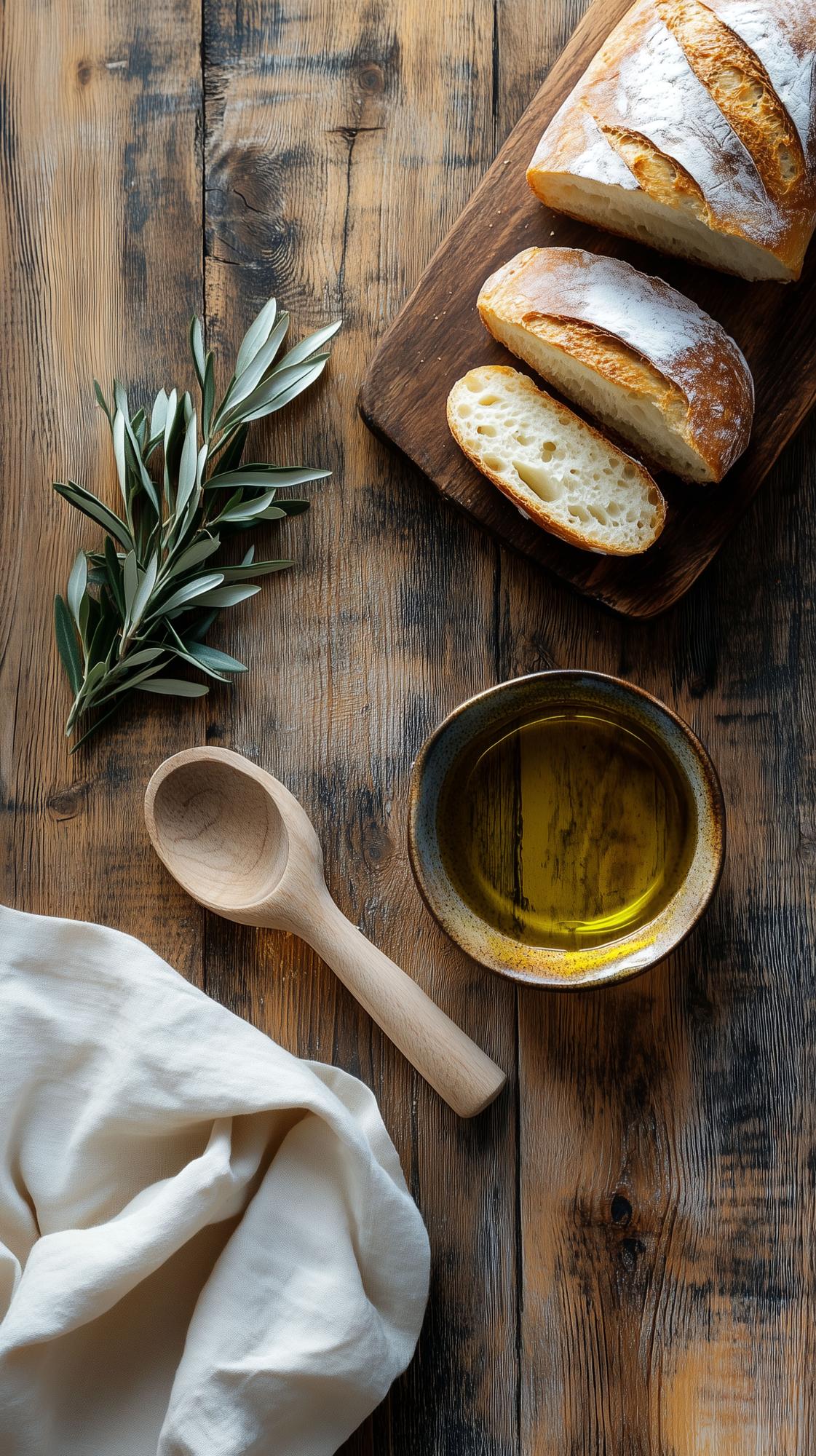 Tavolo rustico con ingredienti locali e utensili